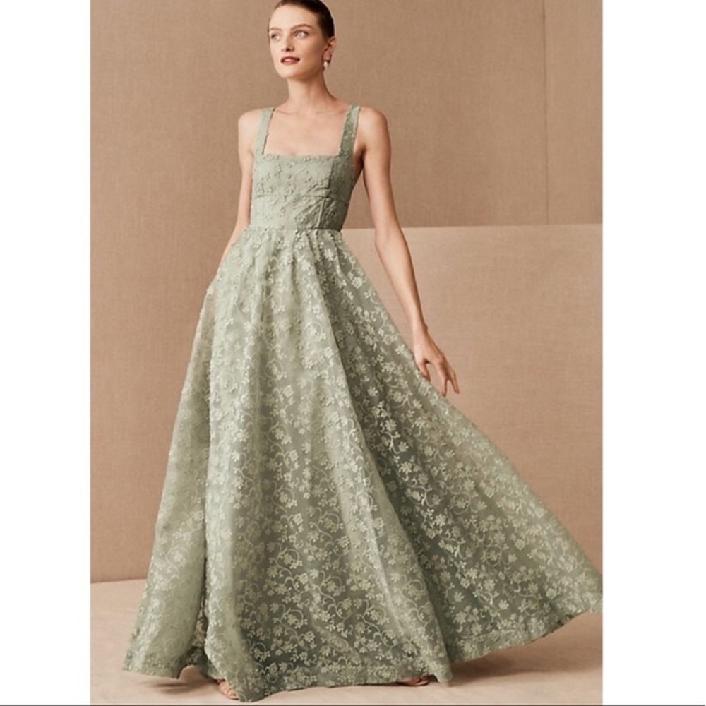 BHLDN Phoebe Embroidered Floral Organza Maxi Dress
